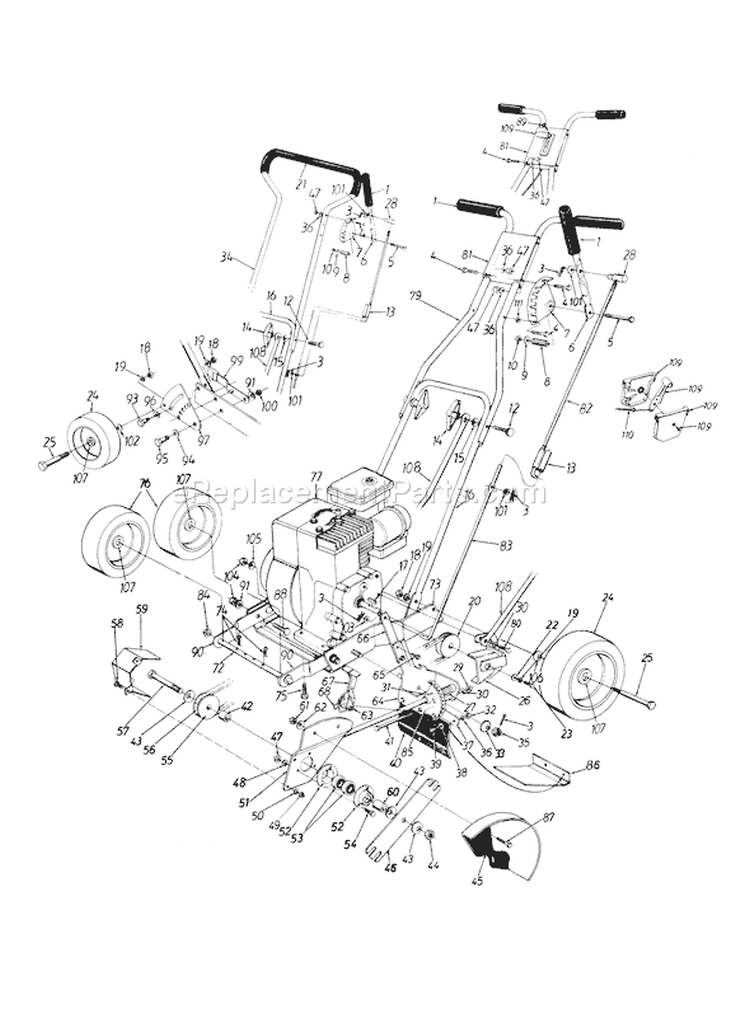 Page A Diagram and Parts List for 256-599-401 1996 Yard Man Edger